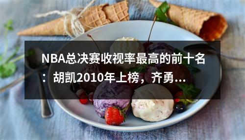 NBA总决赛收视率最高的前十名：胡凯2010年上榜，齐勇2016年并列第七，排名第三