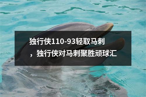 独行侠110-93轻取马刺，独行侠对马刺聚胜顽球汇