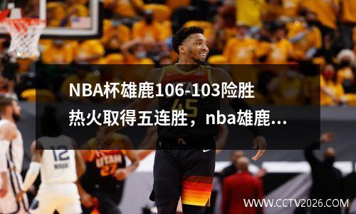NBA杯雄鹿106-103险胜热火取得五连胜，nba雄鹿大胜热火