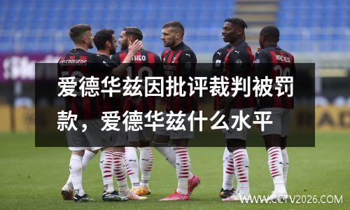 爱德华兹因批评裁判被罚款，爱德华兹什么水平