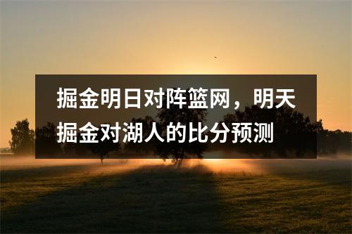 掘金明日对阵篮网，明天掘金对湖人的比分预测