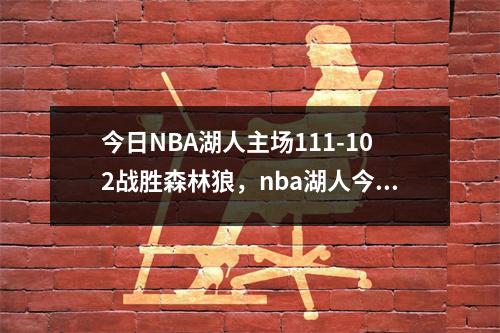今日NBA湖人主场111-102战胜森林狼，nba湖人今天比赛录像回放