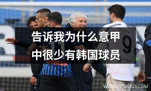 告诉我为什么意甲中很少有韩国球员