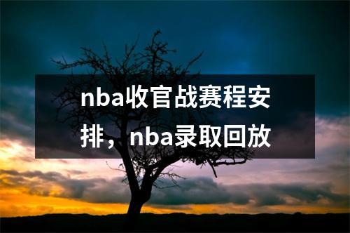 nba收官战赛程安排，nba录取回放