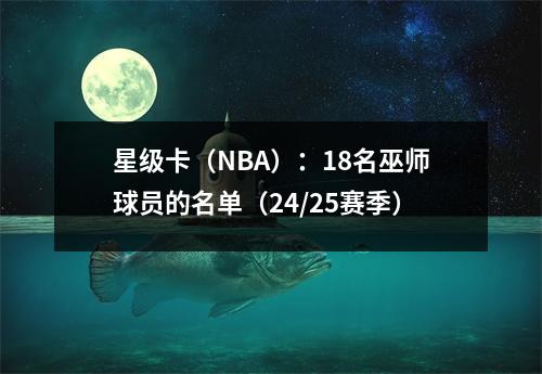 星级卡（NBA）：18名巫师球员的名单（24/25赛季）