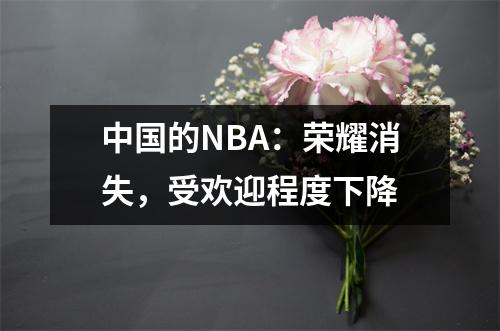 中国的NBA：荣耀消失，受欢迎程度下降