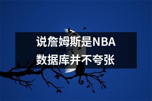说詹姆斯是NBA数据库并不夸张