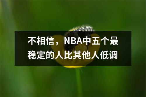 不相信，NBA中五个最稳定的人比其他人低调