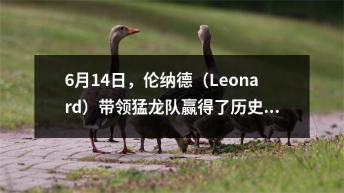 6月14日，伦纳德（Leonard）带领猛龙队赢得了历史上的首个冠军