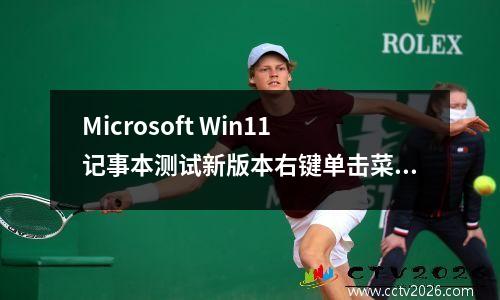 Microsoft Win11记事本测试新版本右键单击菜单