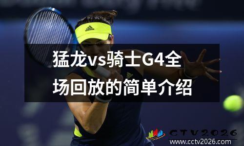 猛龙vs骑士G4全场回放的简单介绍