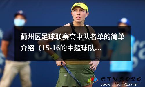 蓟州区足球联赛高中队名单的简单介绍（15-16的中超球队名单）