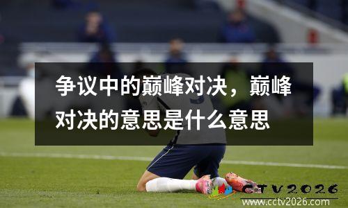 争议中的巅峰对决，巅峰对决的意思是什么意思