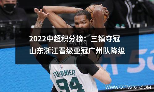 2022中超积分榜：三镇夺冠山东浙江晋级亚冠广州队降级