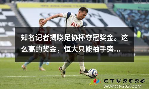 知名记者揭晓足协杯夺冠奖金。这么高的奖金，恒大只能袖手旁观。
