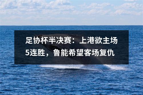 足协杯半决赛：上港欲主场5连胜，鲁能希望客场复仇