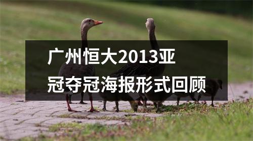 广州恒大2013亚冠夺冠海报形式回顾