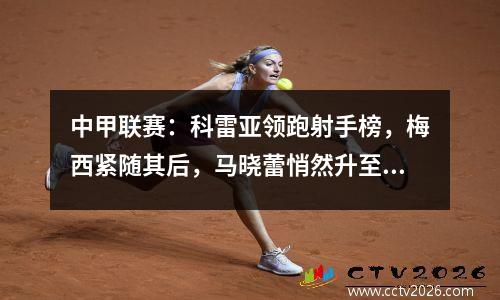中甲联赛：科雷亚领跑射手榜，梅西紧随其后，马晓蕾悄然升至第五
