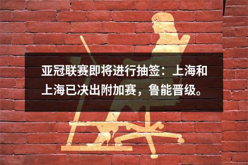 亚冠联赛即将进行抽签：上海和上海已决出附加赛，鲁能晋级。