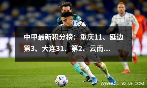 中甲最新积分榜：重庆11、延边第3、大连31、第2、云南断层第1