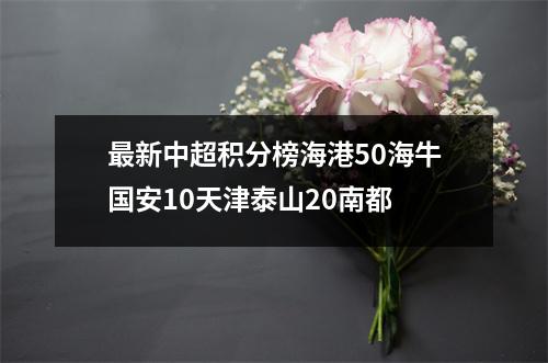 最新中超积分榜海港50海牛国安10天津泰山20南都