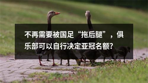 不再需要被国足“拖后腿”，俱乐部可以自行决定亚冠名额？