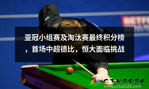 亚冠小组赛及淘汰赛最终积分榜，首场中超德比，恒大面临挑战