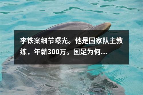 李铁案细节曝光。他是国家队主教练，年薪300万。国足为何腐败如此严重？