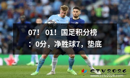 07！ 01！国足积分榜：0分，净胜球7，垫底