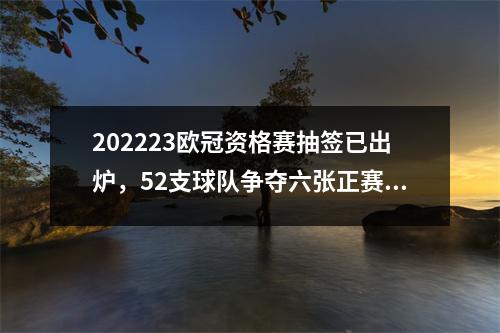 202223欧冠资格赛抽签已出炉，52支球队争夺六张正赛门票