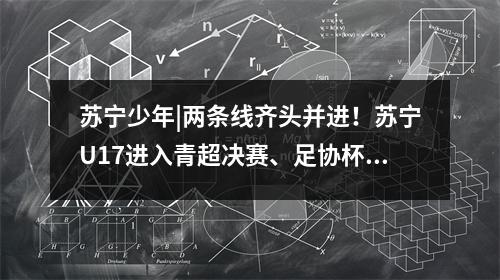 苏宁少年|两条线齐头并进！苏宁U17进入青超决赛、足协杯16强！