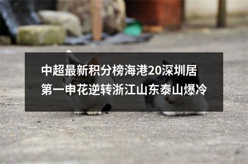 中超最新积分榜海港20深圳居第一申花逆转浙江山东泰山爆冷