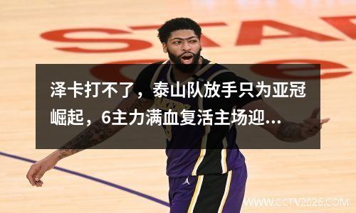 泽卡打不了，泰山队放手只为亚冠崛起，6主力满血复活主场迎战