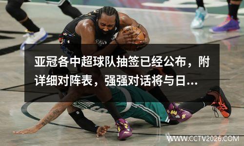 亚冠各中超球队抽签已经公布，附详细对阵表，强强对话将与日韩展开激烈对决。