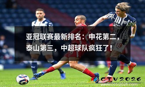 亚冠联赛最新排名：申花第二，泰山第三，中超球队疯狂了！