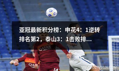 亚冠最新积分榜：申花4：1逆转排名第2，泰山3：1击败排名第3，光州FC73排名第1