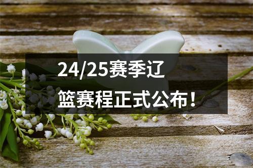 24/25赛季辽篮赛程正式公布！