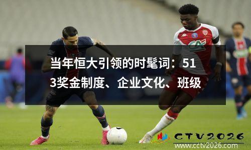 当年恒大引领的时髦词：513奖金制度、企业文化、班级