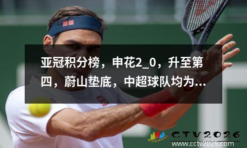 亚冠积分榜，申花2_0，升至第四，蔚山垫底，中超球队均为一流