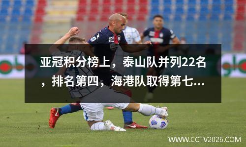 亚冠积分榜上，泰山队并列22名，排名第四，海港队取得第七名取得首胜，武里南队排名第二。