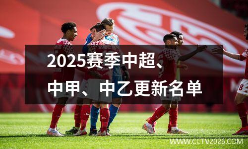 2025赛季中超、中甲、中乙更新名单