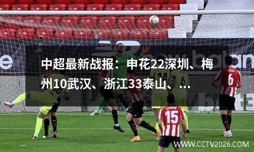 中超最新战报：申花22深圳、梅州10武汉、浙江33泰山、海港1