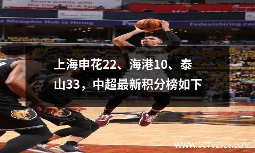 上海申花22、海港10、泰山33，中超最新积分榜如下