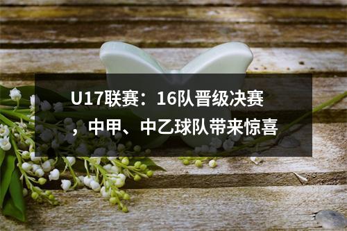 U17联赛：16队晋级决赛，中甲、中乙球队带来惊喜