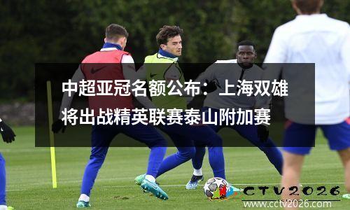 中超亚冠名额公布：上海双雄将出战精英联赛泰山附加赛