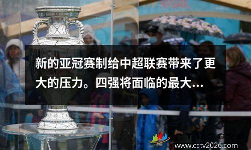 新的亚冠赛制给中超联赛带来了更大的压力。四强将面临的最大困难是什么？