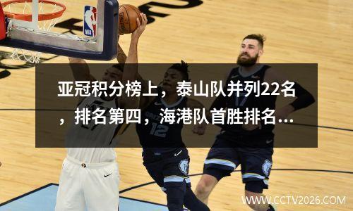 亚冠积分榜上，泰山队并列22名，排名第四，海港队首胜排名第七，武里南队排名第二！