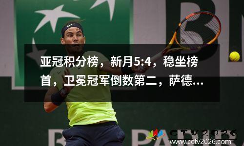 亚冠积分榜，新月5:4，稳坐榜首，卫冕冠军倒数第二，萨德尔晋级第二。