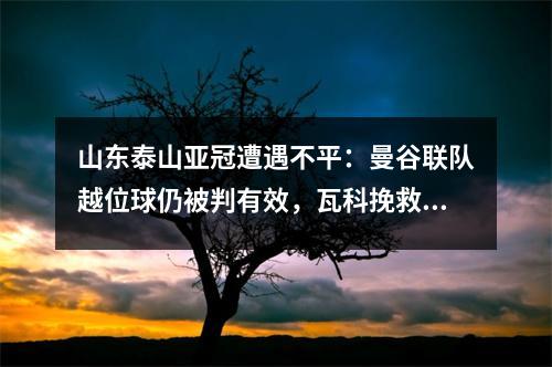 山东泰山亚冠遭遇不平：曼谷联队越位球仍被判有效，瓦科挽救平局