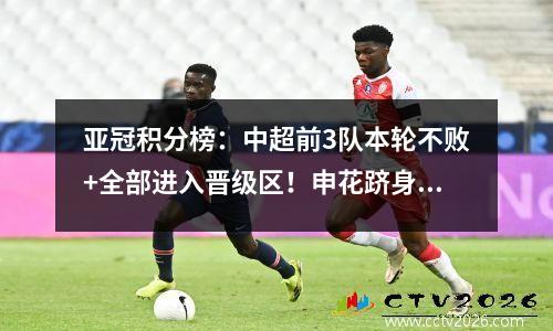 亚冠积分榜：中超前3队本轮不败+全部进入晋级区！申花跻身前4 海钢位居第8